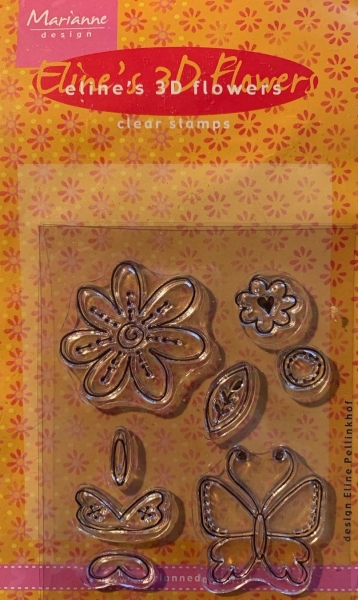 Eline's 3D Flowers / Clear Stamps Blumen, Schmetterlinge